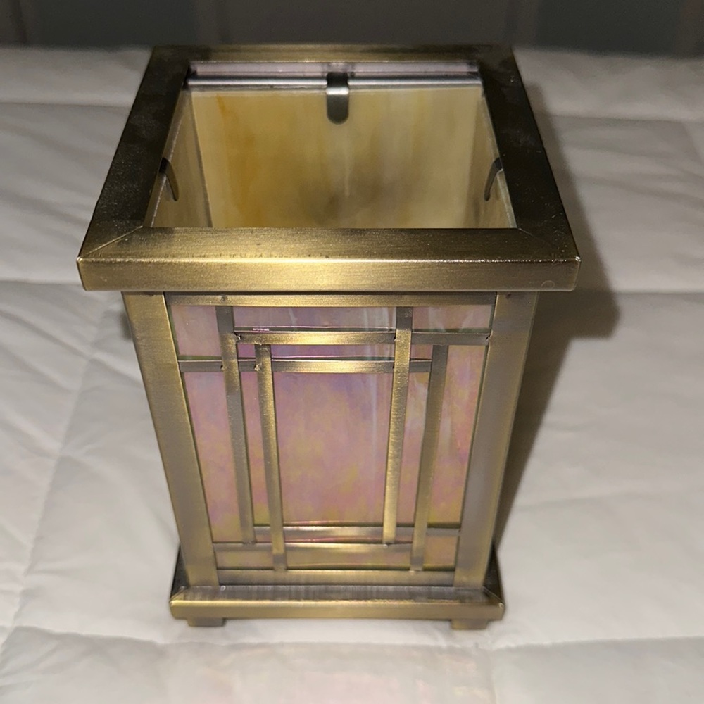 Dale Tiffany, Inc. Antique Brass & Stained Glass Candle Votive